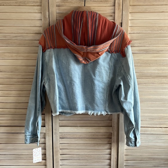 Free People Baja Denim Jacket Hoodie - Picture 9 of 12